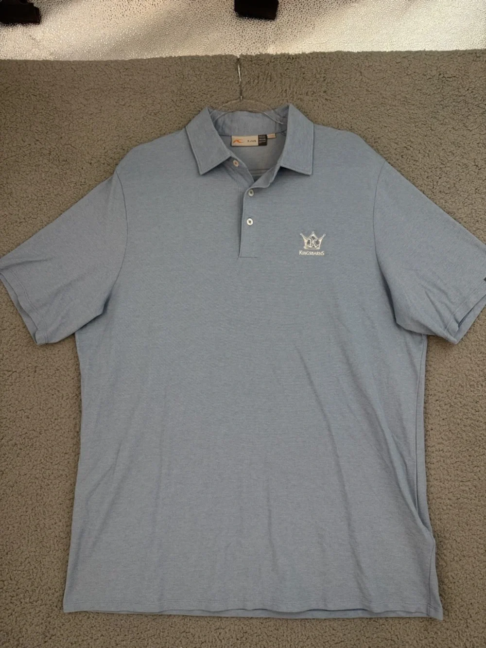 KJUS Sunder shirt Men's 2XL short sleeve Light Blue Polo UPF50+ comfort fit golf